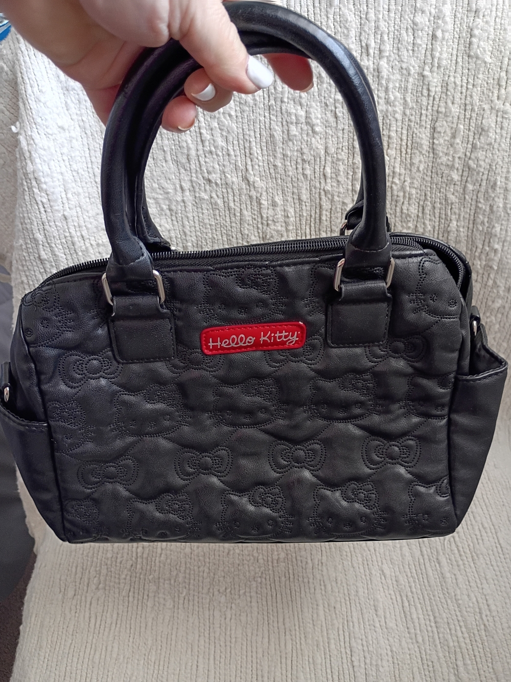 Hello Kitty Black Quilted Satchel Bag